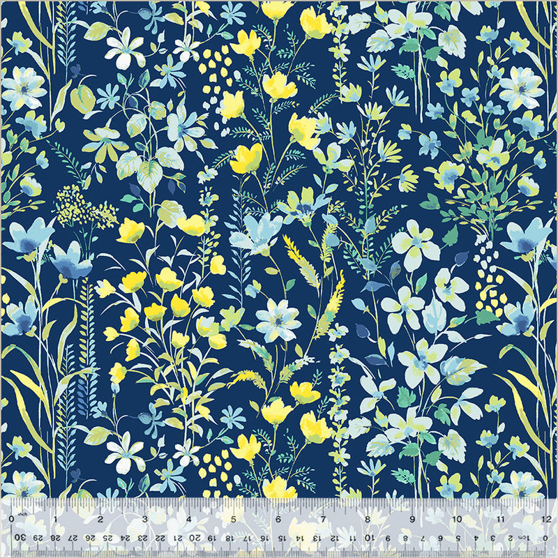 Windham Fabrics Buttercup Flower Garden Navy Fabric