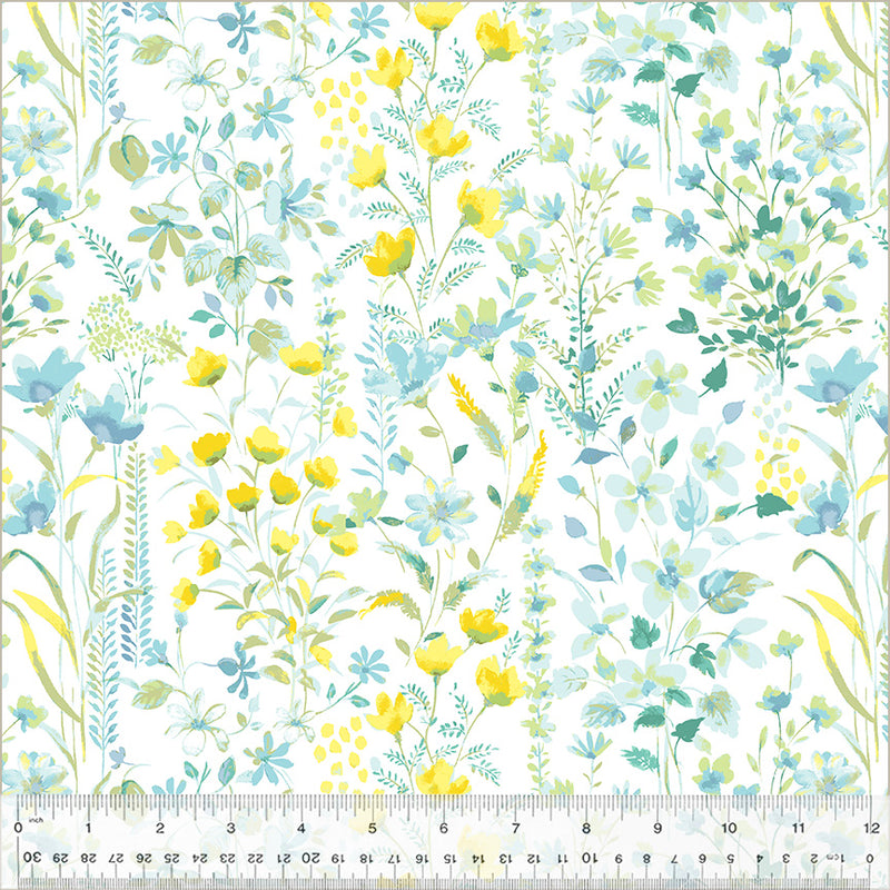 Windham Fabrics Buttercup Flower Garden White Fabric