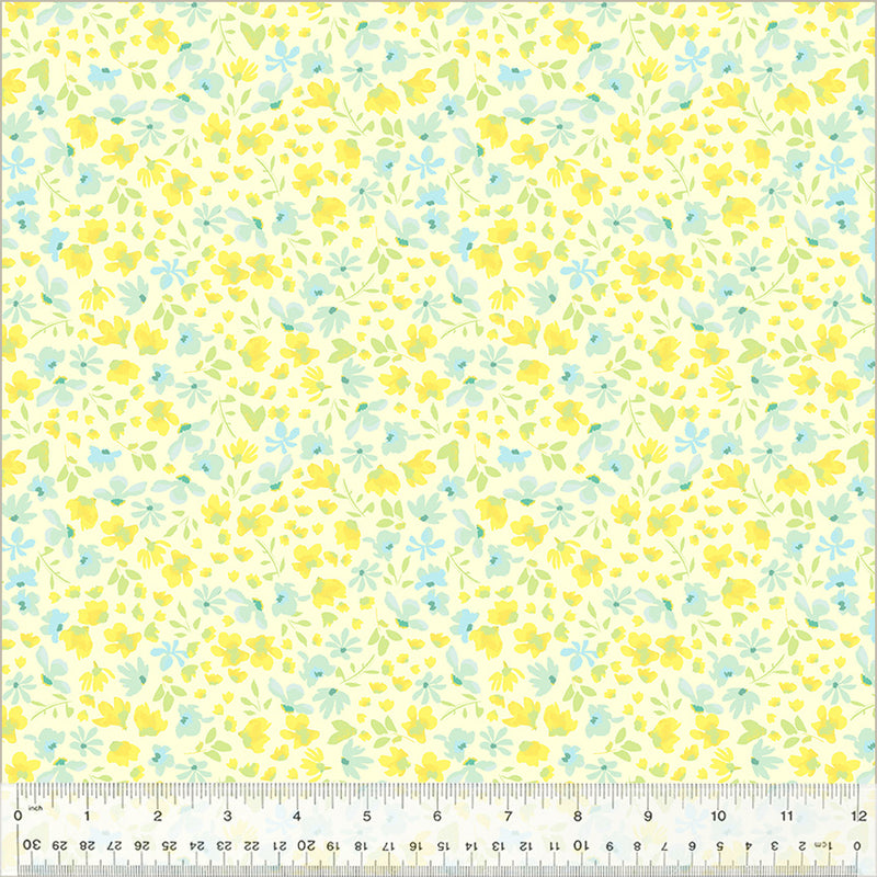 Windham Fabrics Buttercup Petite Blooms Pale Yellow Fabric