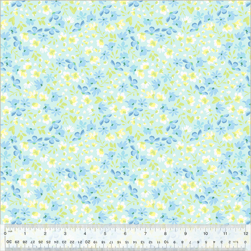 Windham Fabrics Buttercup Petite Blooms Pale Blue Fabric