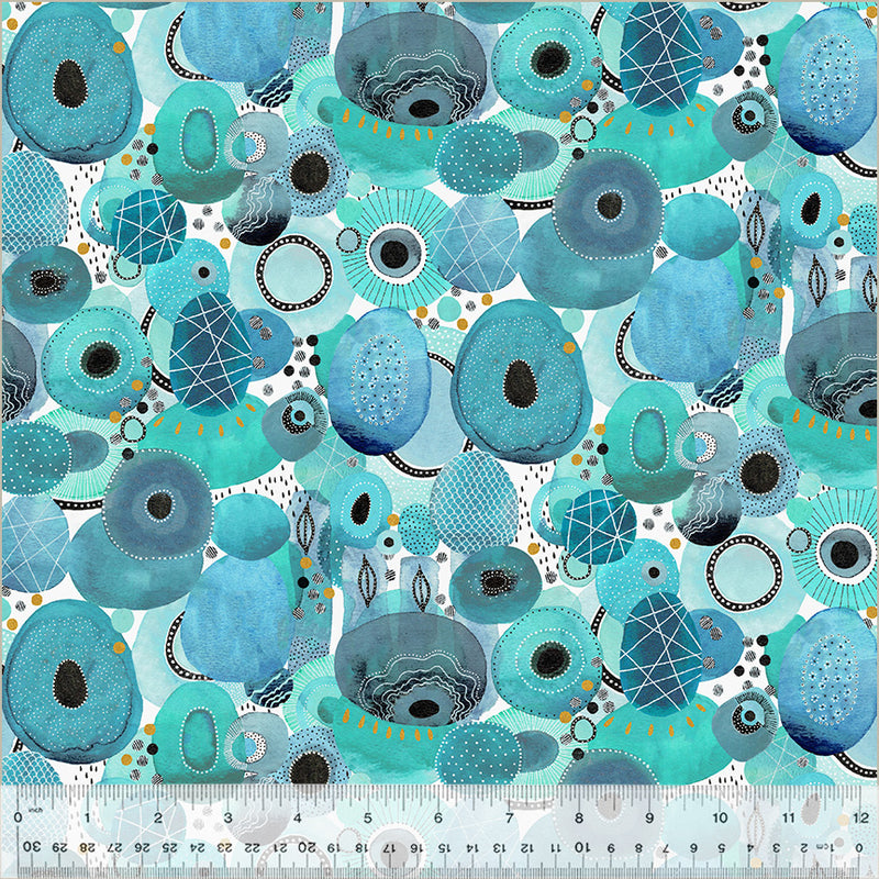 Windham Fabrics Ebb And Flow Genesis Metallic Turquoise Fabric