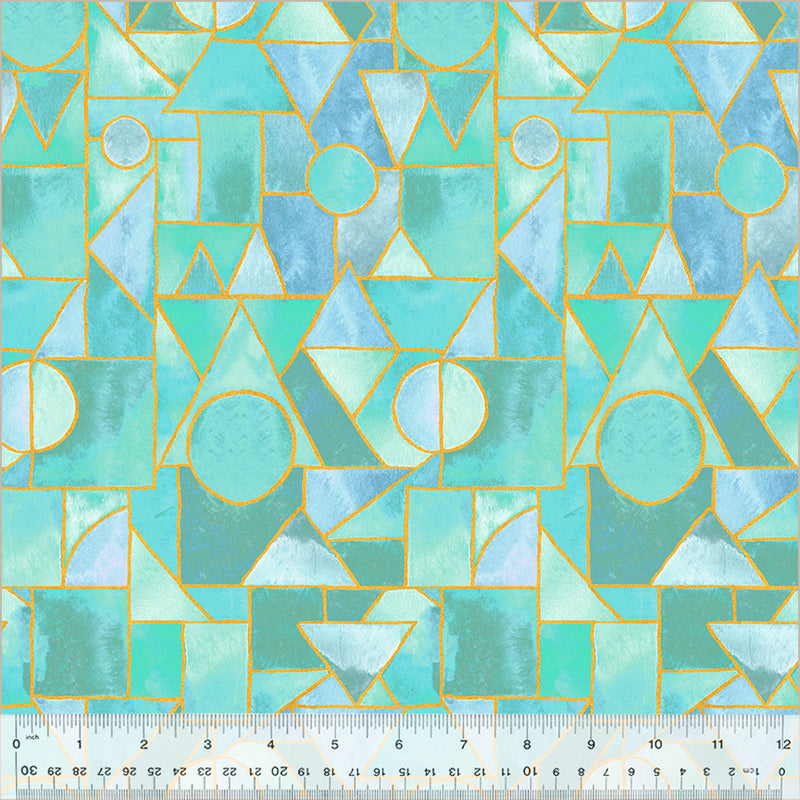 Windham Fabrics Ebb And Flow Sea Glass Metallic Larimar Fabric