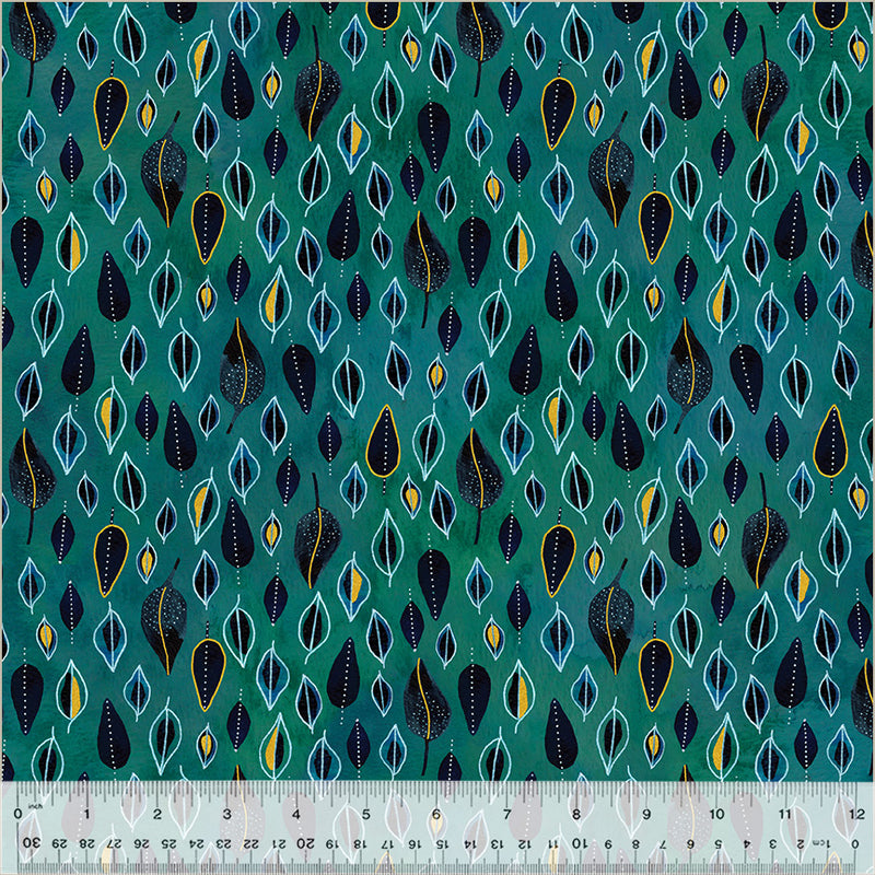 Windham Fabrics Ebb And Flow Trickle Metallic Emerald Fabric