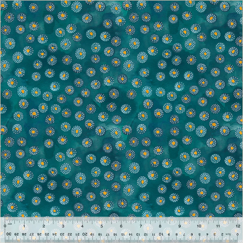 Windham Fabrics Ebb And Flow Spritz Metallic Aqua Fabric