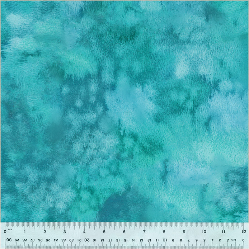 Windham Fabrics Ebb And Flow Saltaire Metallic Turquoise Fabric