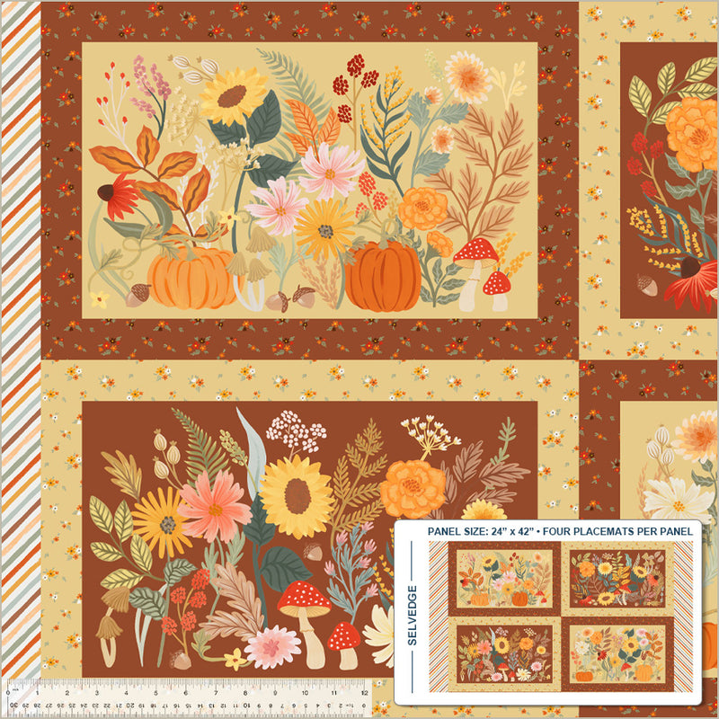 Windham Fabrics Harvest Gathering Placemat Panel ONLINE PURCHASE ONLY