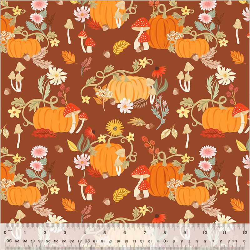 Windham Fabrics Harvest Gathering Pumpkin Patch Chai Fabric