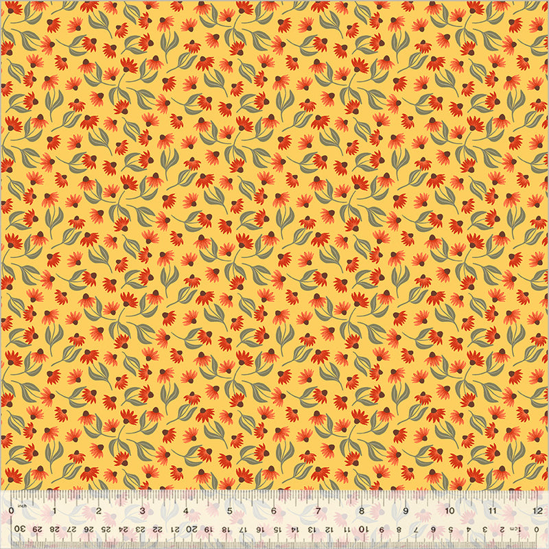 Windham Fabrics Harvest Gathering Daisy Field Amber Fabric