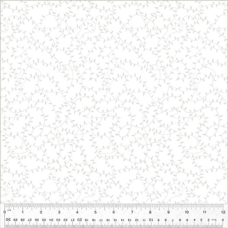 Windham Fabrics Icing Ivy White On White Fabric