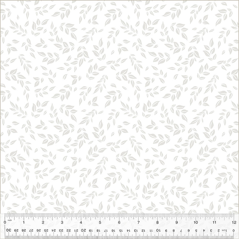 Windham Fabrics Icing Leafy White On White Fabric