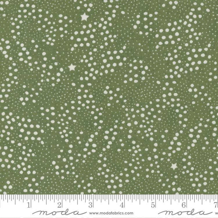 Moda Jolly Good Snowballs Dots Pine Fabric