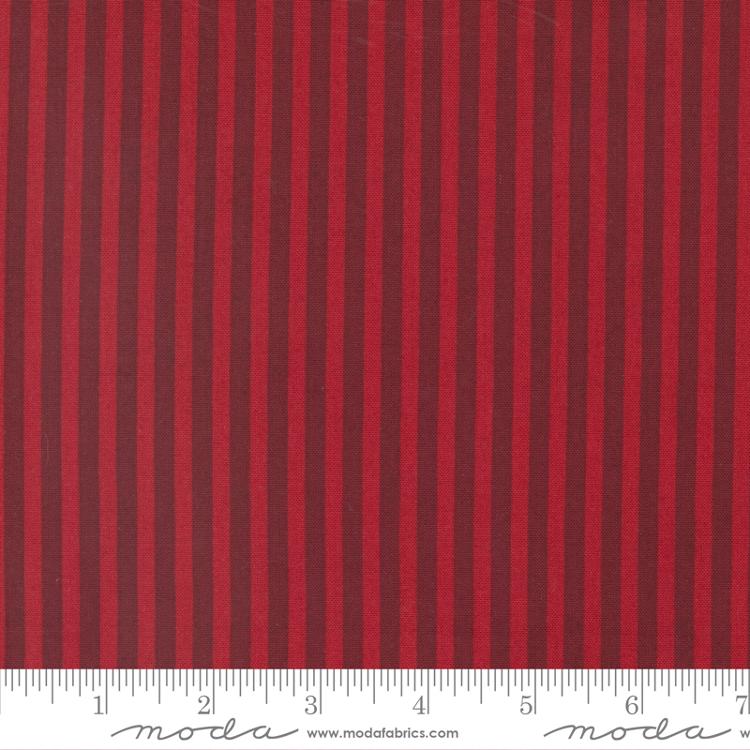 Moda Jolly Good Tidings Stripes Cranberry Fabric