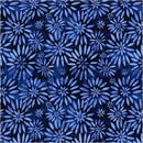 Windham Fabrics Twinkling Daisies Indigo 108" Wide Back Batik Fabric