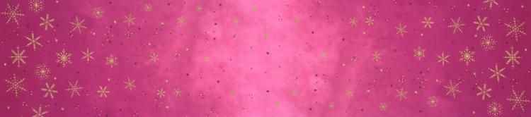 Moda Ombre Flurries Metallic Snowflakes Magenta Fabric