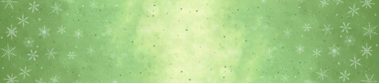 Moda Ombre Flurries Metallic Snowflakes Mint Fabric