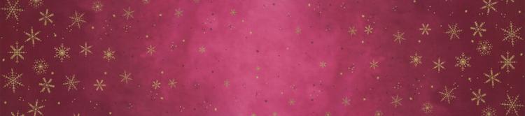 Moda Ombre Flurries Metallic Snowflakes Burgundy Fabric