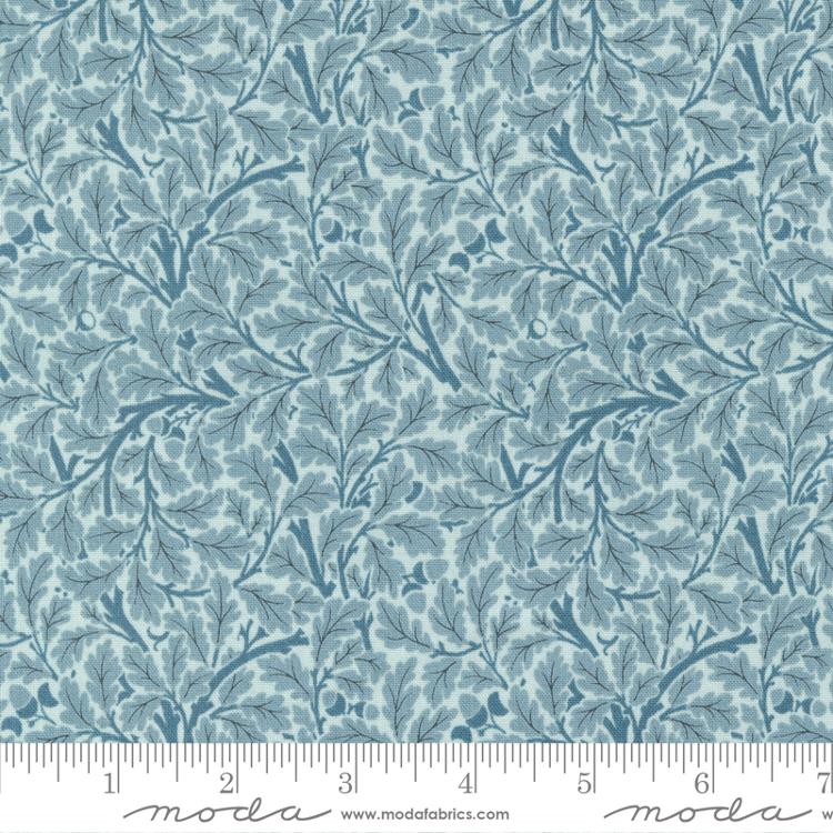 Moda Morris Meadow Acorn Blenders Leaf Aquamarine Fabric