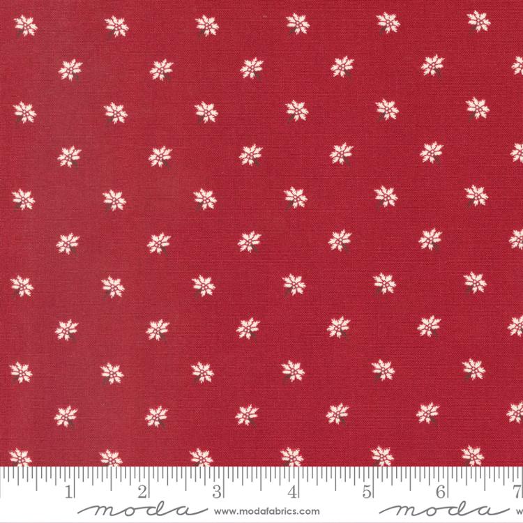 Moda Joyful Gatherings Poinsettia Floral Cranberry Fabric