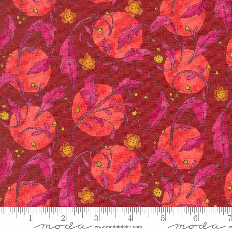 Moda Forest Frolic Swirly Leaves Cinnamon Fabric