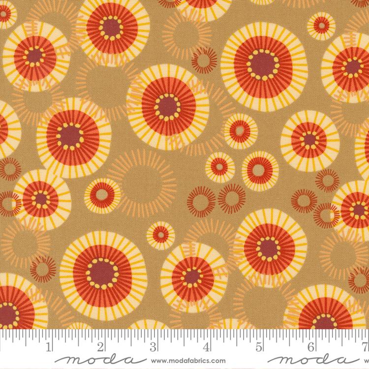 Moda Forest Frolic Mod Indian Blanket Dots Caramel Fabric