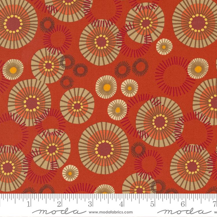 Moda Forest Frolic Mod Indian Blanket Dots Copper Fabric