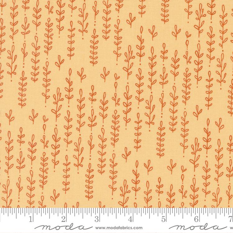 Moda Forest Frolic Leafy Stripes Butterscotch Fabric