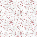 Wilmington Prints Our Gnome To Yours Candy Canes And Mushrooms White Fabric