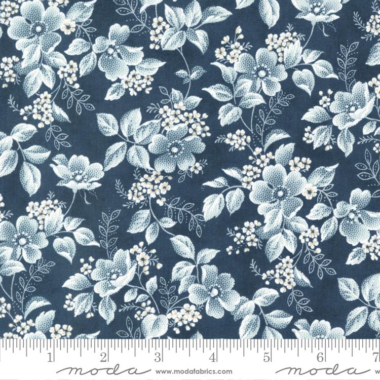 Moda Cascade Delicate Blossoms Midnight Fabric