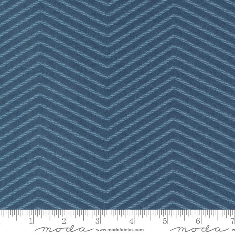 Moda Lakeside Gatherings Double Zig Zag Stripe Dusk Flannel Fabric