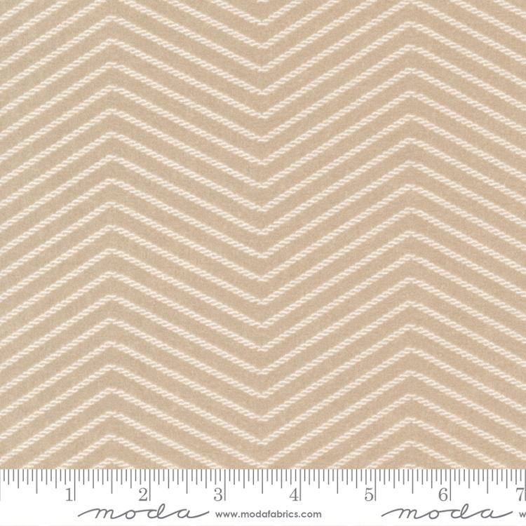 Moda Lakeside Gatherings Double Zig Zag Stripe Sand Flannel Fabric