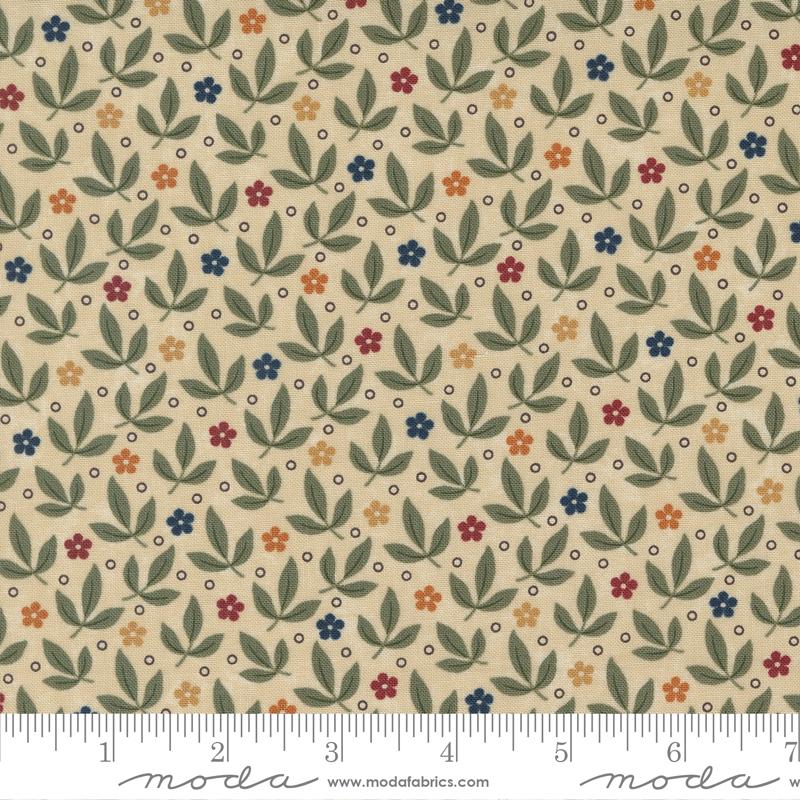 Moda Fluttering Leaves Small Floral Leaves Beechwood Fabric