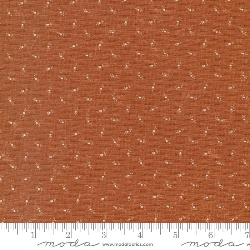 Moda Fluttering Leaves Dots Blender Bittersweet Fabric