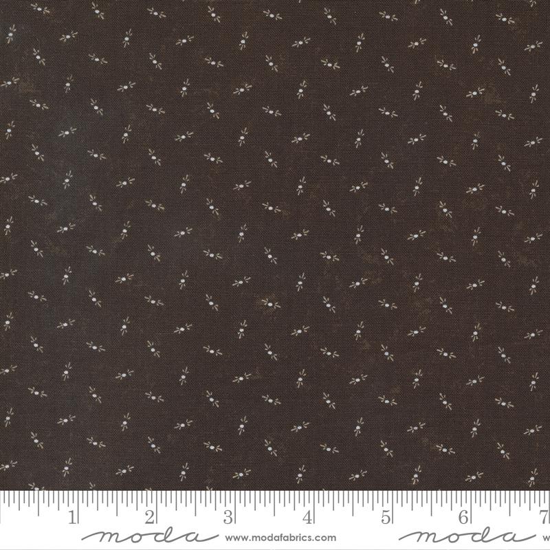 Moda Fluttering Leaves Dots Blender Bark Fabric