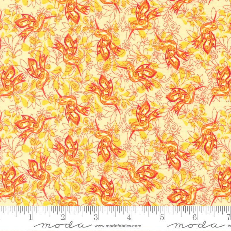 Moda Land Of Enchantment Zunzuncito Hummingbird Squash Blossom Fabric