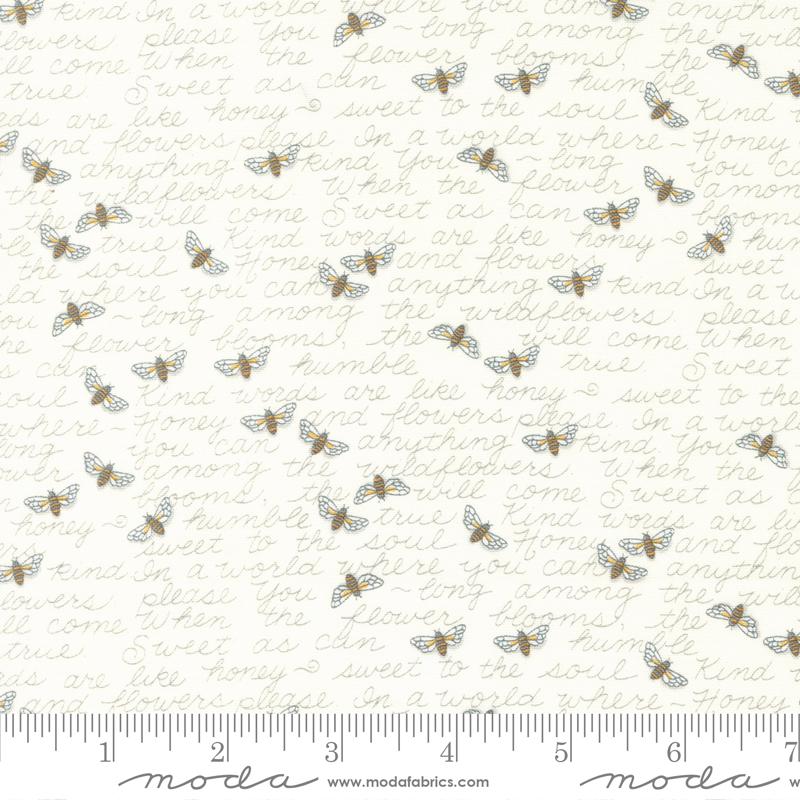Moda Honey Lavender Kind Words And Bees Milk Fabric