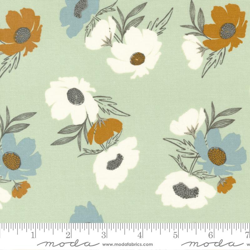 Moda Woodland Wildflowers Feather Friends Dark Lake Fabric