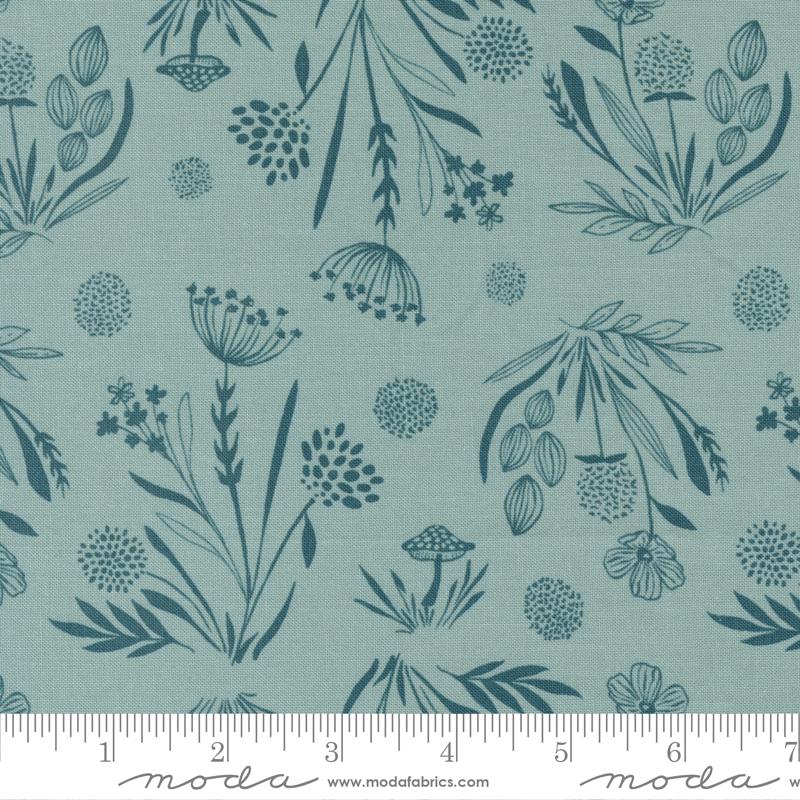 Moda Woodland Wildflowers Foraged Finds Bluestone Fabric