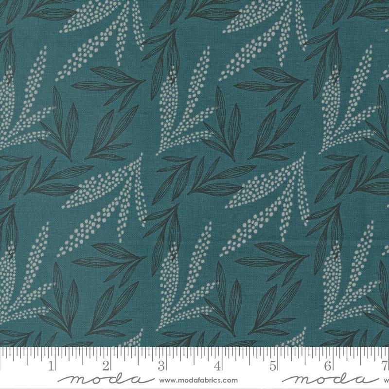 Moda Woodland Wildflowers Leaf Lore Dark Lake Fabric