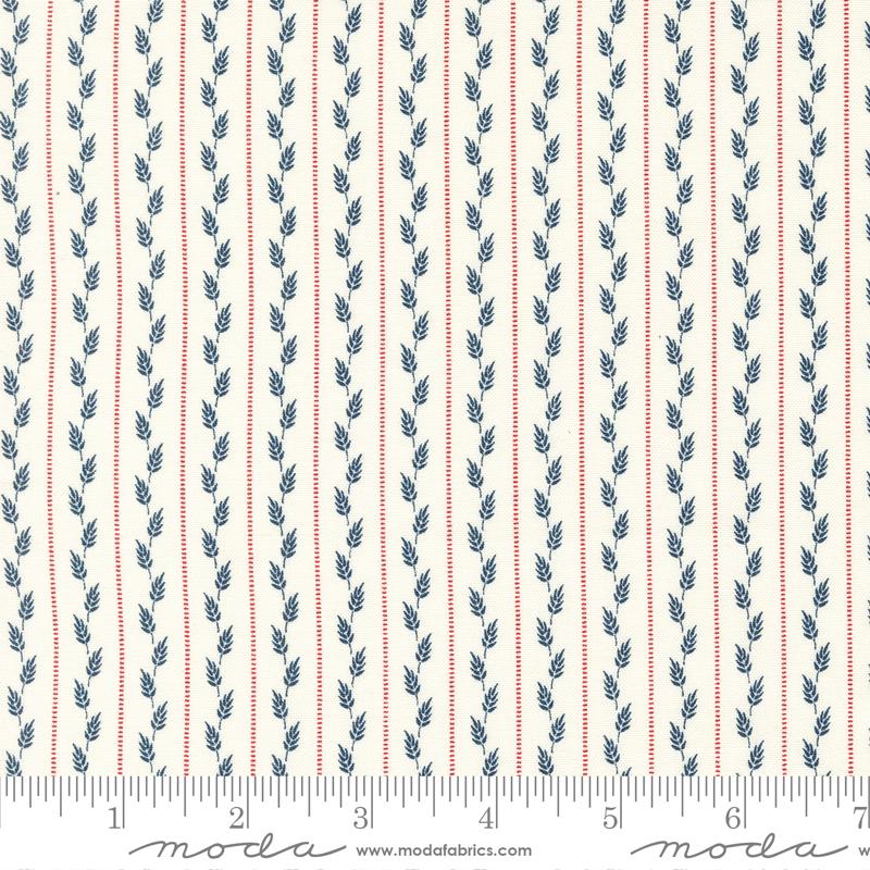 Moda American Gatherings II Wheat Row Stripes Dove Fabric