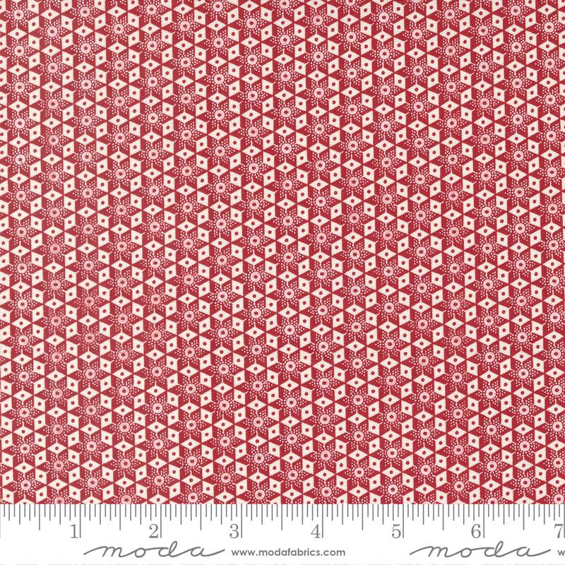 Moda American Gatherings II Kaleidoscope Stars Heart Red Fabric