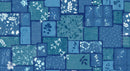 Moda Bluebell Patchwork Collage Cyan Fabric