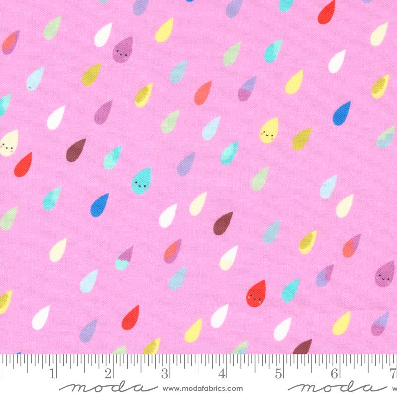 Moda Whatever The Weather Raindrops Lilac Fabric
