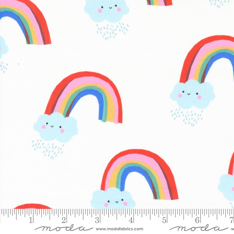 Moda Whatever The Weather Paper Cut Rainbows Cloud Fabric