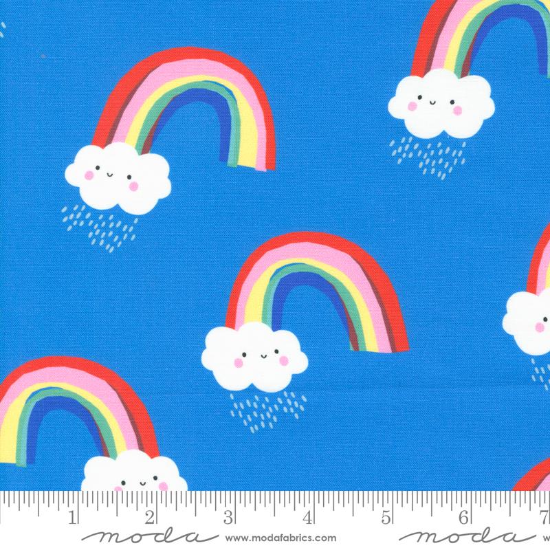Moda Whatever The Weather Paper Cut Rainbows Bright Sky Fabric