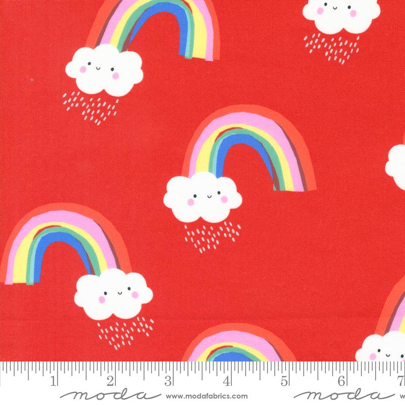 Moda Whatever The Weather Paper Cut Rainbows Rose Fabric
