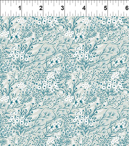 In The Beginning Fabrics Whimsy Floral Gray Fabric