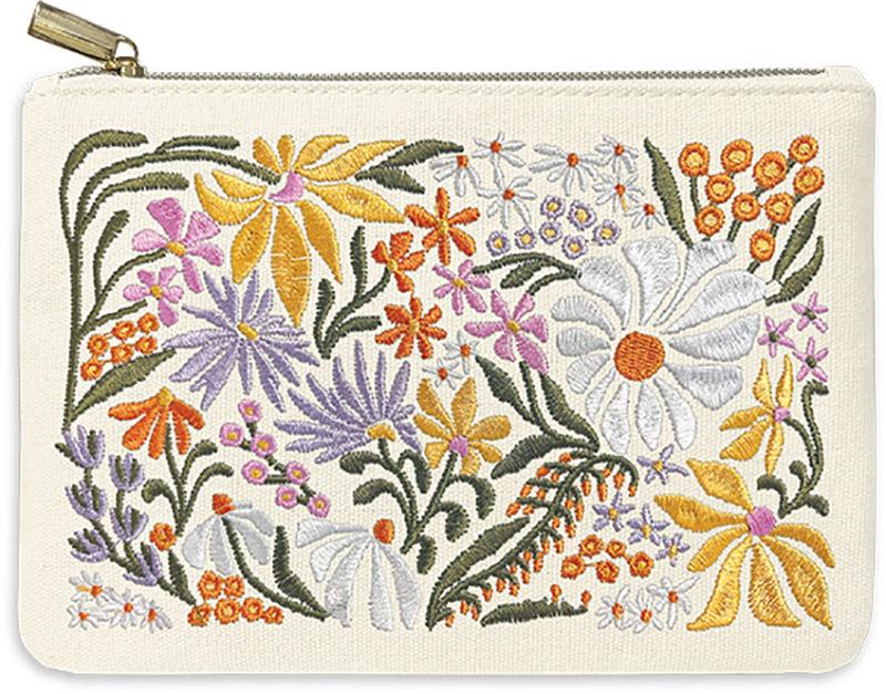 Embroidered Flower Market Wildflower Coin Bag