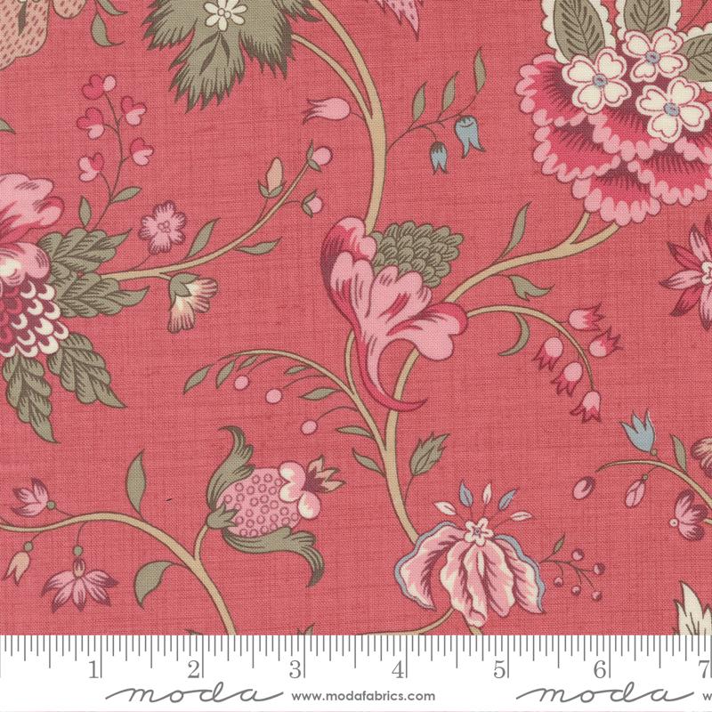 Moda Antoinette Faded Red Cecile Florals Fabric