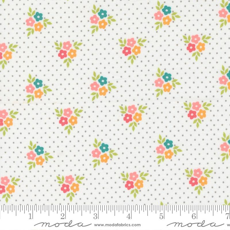 Moda Strawberry Lemonade Cloud Bouquet Dots Fabric
