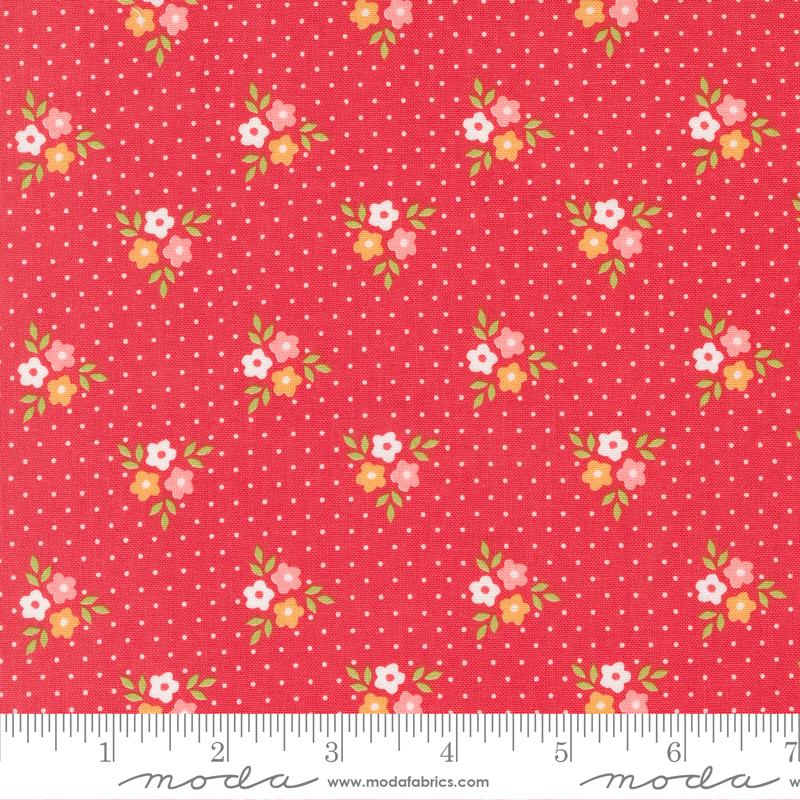 Moda Strawberry Lemonade Strawberry Bouquet Dots Fabric